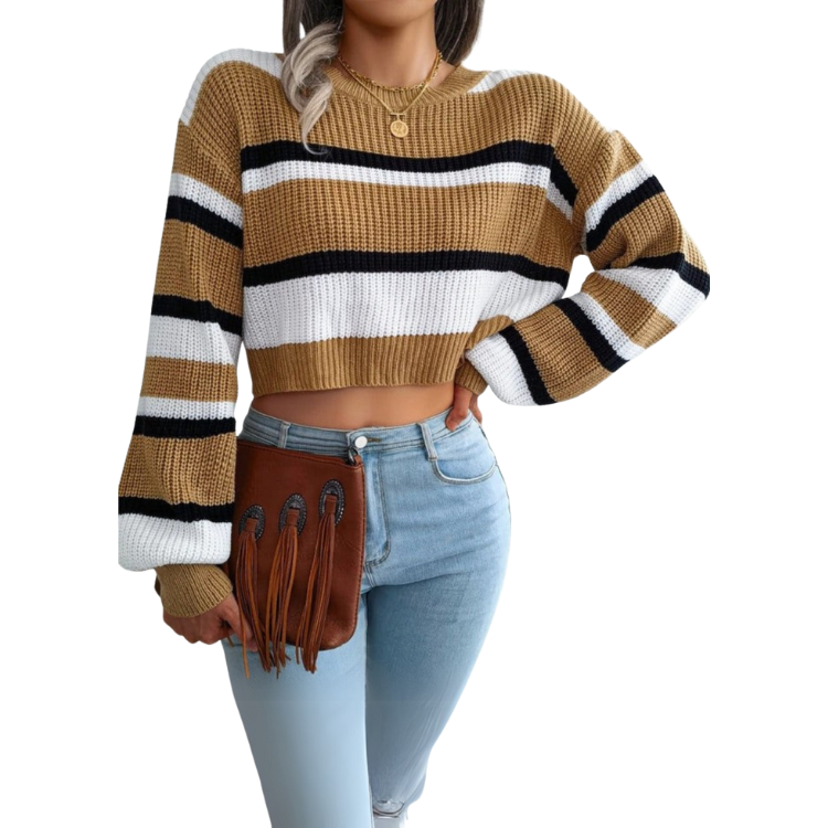 Eva™ | Jersey Cropped con Rayas