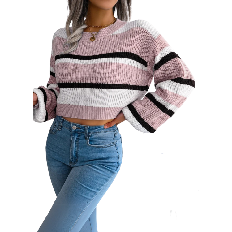 Eva™ | Jersey Cropped con Rayas