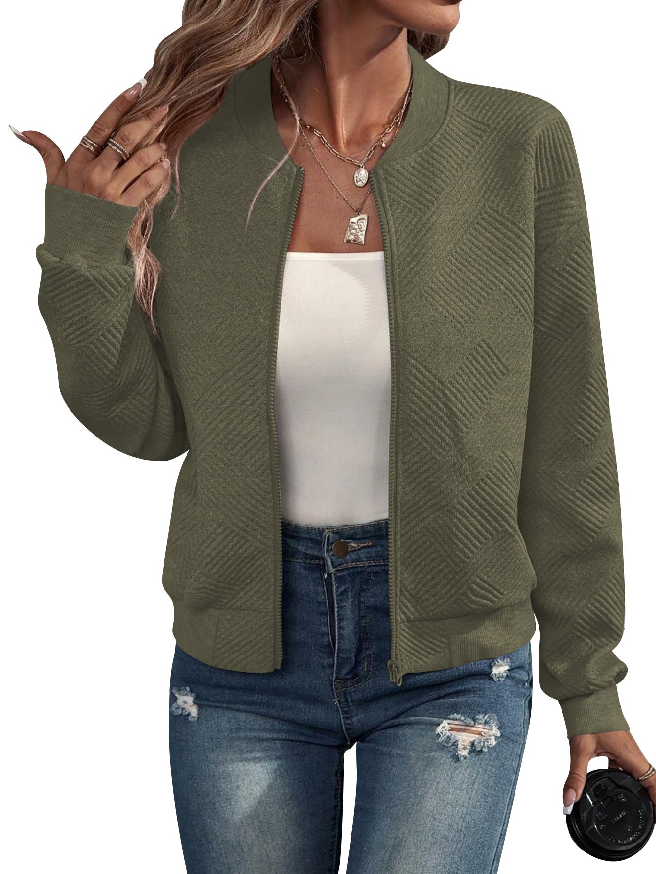 Yolanda™ | Chaqueta bomber estructurada con cremallera