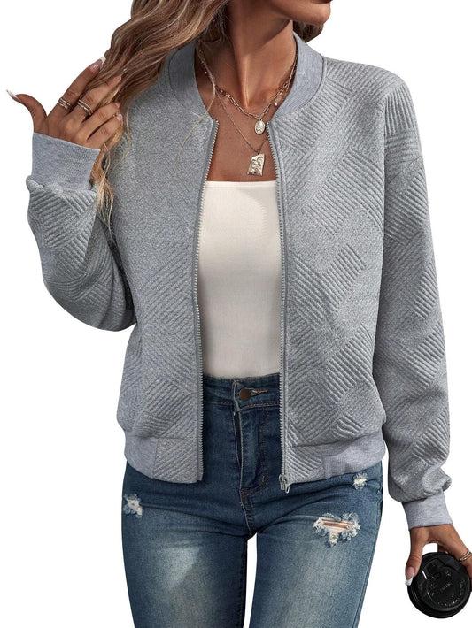 Yolanda™ | Chaqueta bomber estructurada con cremallera