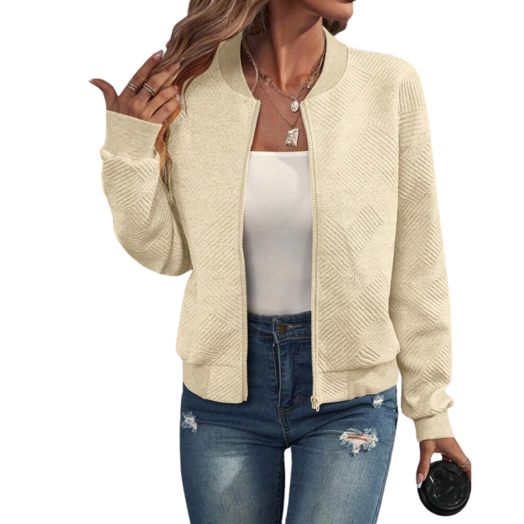 Yolanda™ | Chaqueta bomber estructurada con cremallera