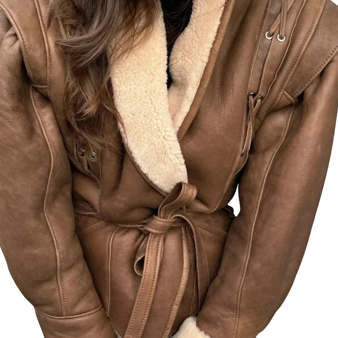 Mar™ | Chaqueta de cuero con efecto pelo