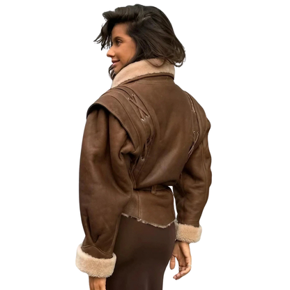 Mar™ | Chaqueta de cuero con efecto pelo