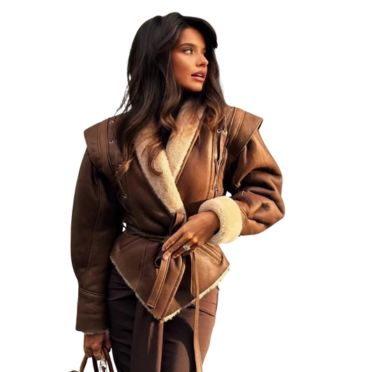 Mar™ | Chaqueta de cuero con efecto pelo