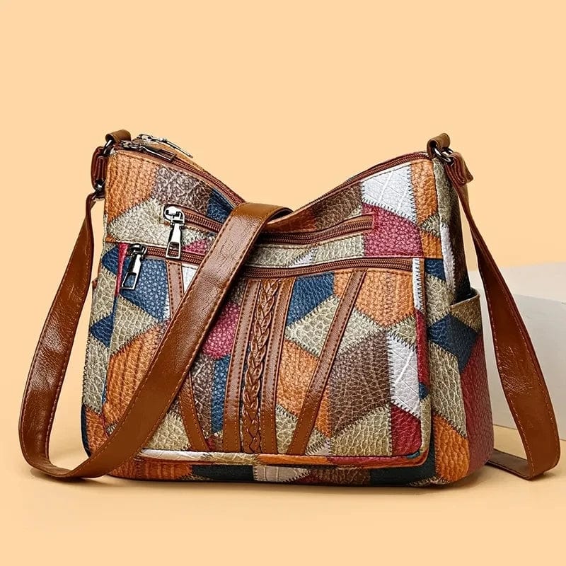 Cristina™ | Bolso de Mano de Cuero con Detalle de Mosaico