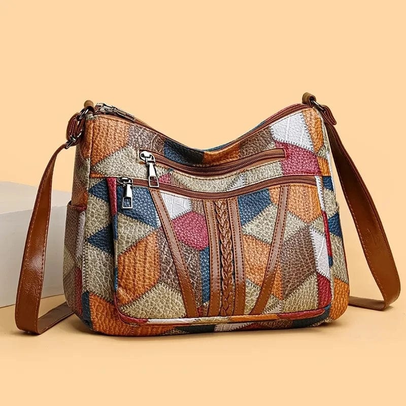 Cristina™ | Bolso de Mano de Cuero con Detalle de Mosaico