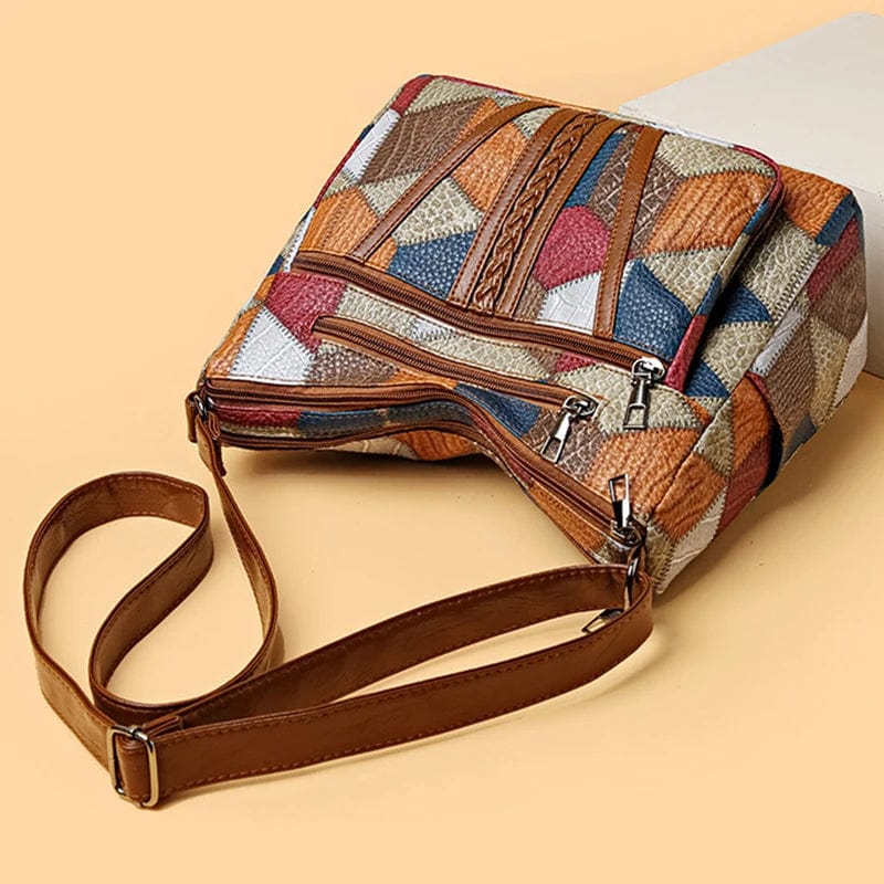 Cristina™ | Bolso de Mano de Cuero con Detalle de Mosaico